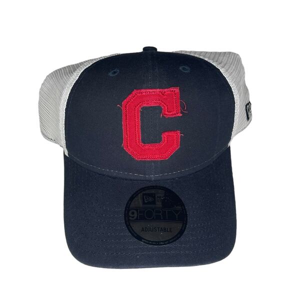 Cleveland Indians Trucker Snapback Hat Embroidered C Logo Cap MLB Baseball NWT - Picture 1 of 5